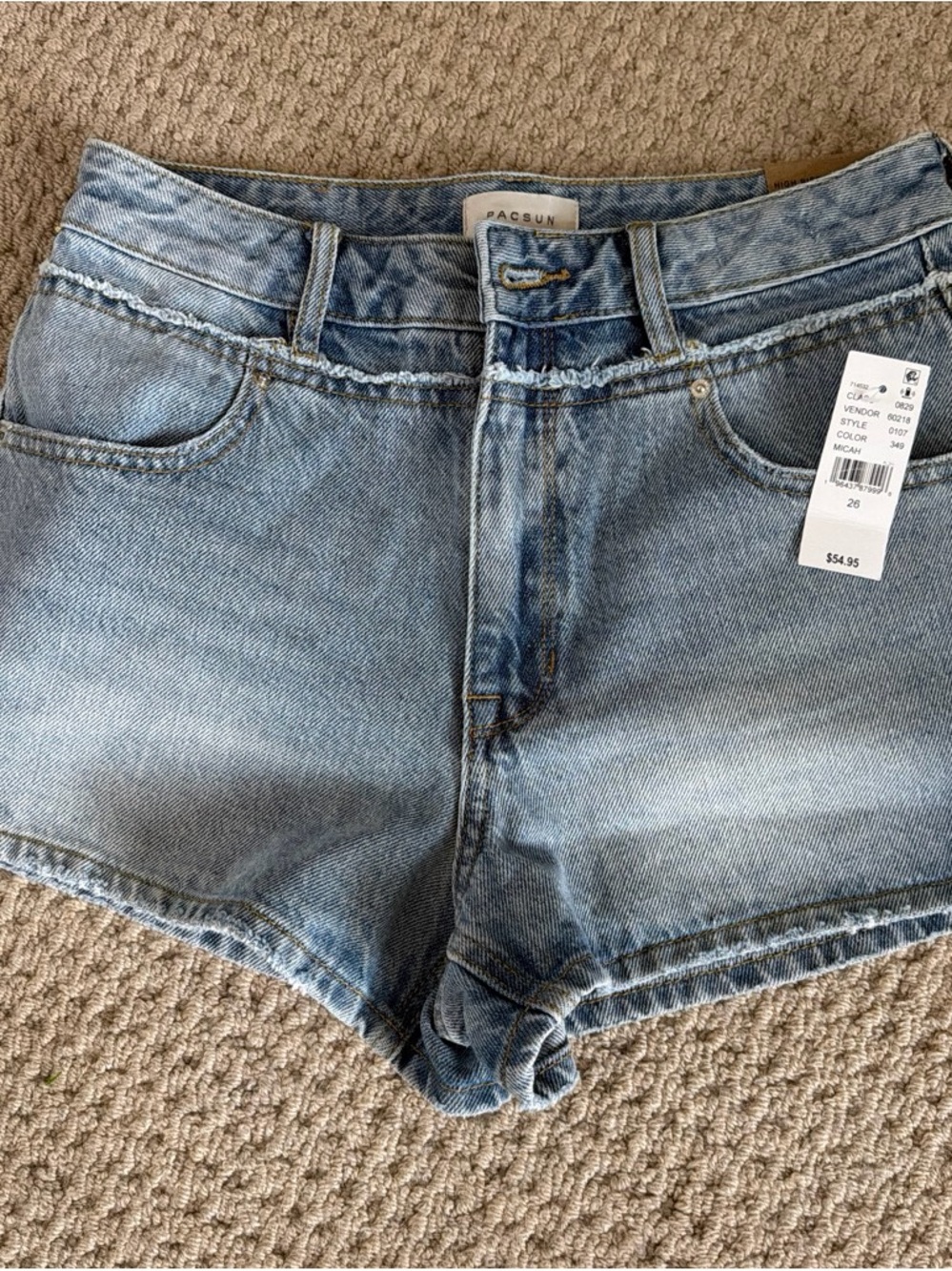 PacSun Light Blue High-Rise Denim Shorts